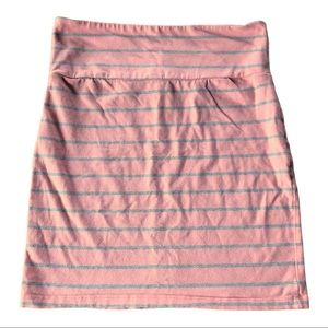 Forever 21 pink and gray striped mini skirt size medium juniors